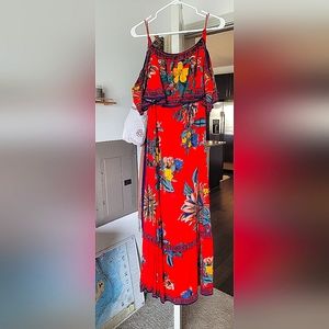 Flying Tomato Red MIDI Off Shoulder Dress